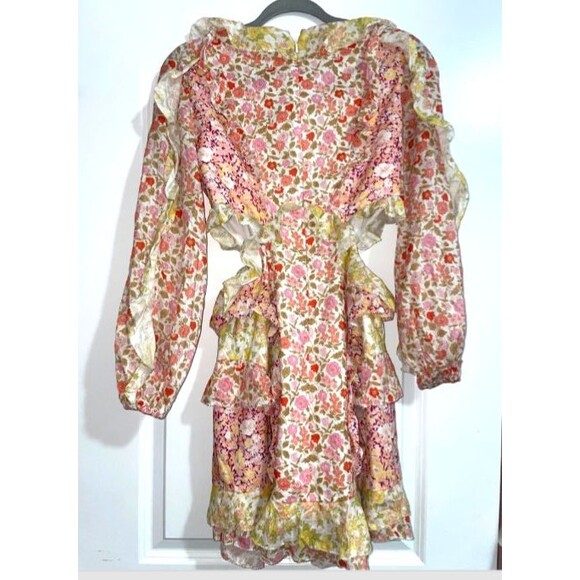 Zimmermann Floral Mini Dress - Pink and Yellow - Picture 7 of 13